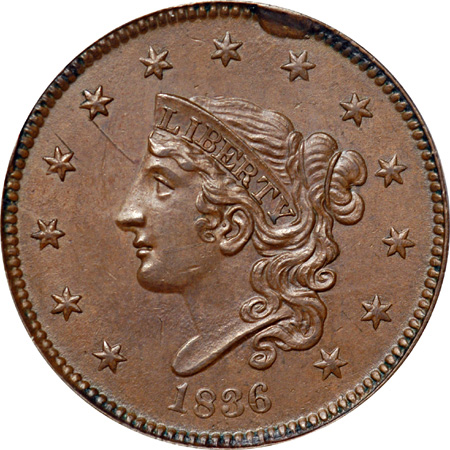 1836 ANACS MS-62 BN.