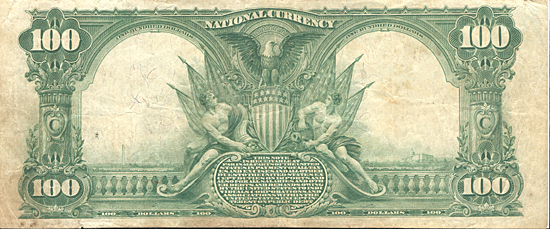 1902 $100.00. Eagle Pass, Texas Blue Seal. VF.