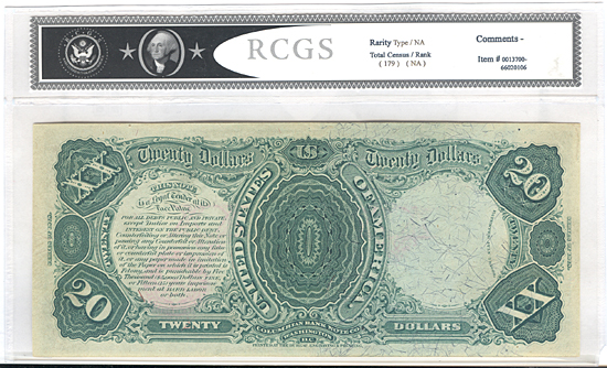 1878 $20.00. RCGS (not PCGS) GemCU-66.