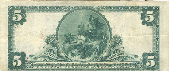 1902 $5.00. Galveston, TX Blue Seal. VF.