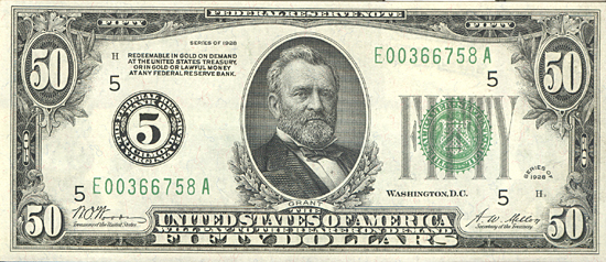 1928 $50.00 Richmond. CU.