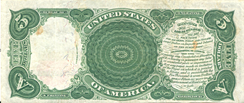 1907 $5.00. F+.