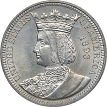 1893 Isabella Quarter. PCGS MS-64.