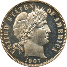 1907 PCGS PF-64.