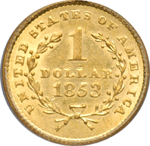 1853 PCGS AU-53.