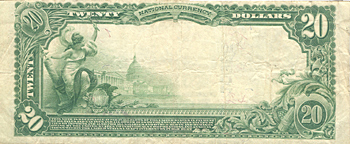 1902 $20.00. Waukegan, IL Blue Seal. VF.