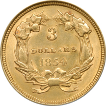 1854 ANACS AU-58.