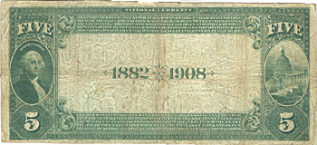 1882 $5.00. Williams, IA Date Back. F.