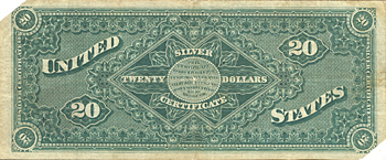 1886 $20.00 VF Damaged.