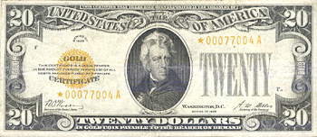 1928 $20.00 Star. VF.