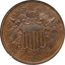 1865 NGC MS-63 BN.