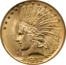 1932 OBVERSE LAMINATION, MINT ERROR. NGC MS-63.