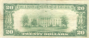 1929 $20.00. Clayton, MO Ty. 1. VF.