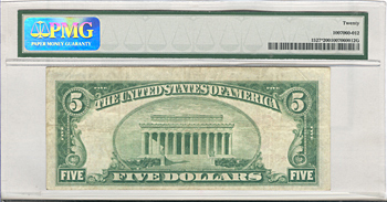 1928-B $5.00 Star. PMG VF-20.