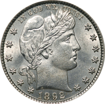 1892 PCGS MS-62.