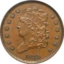 Three Classic Head Half Cents. Brown.