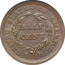 1855 C-1, R-1 NGC MS-64 BN.