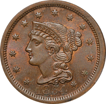 1854 PCGS MS-64 BN.