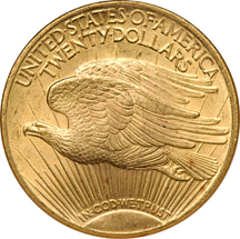 Three Saint-Gaudens Double Eagles. NGC MS-64.