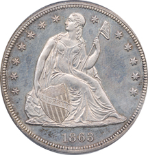 1863 PCGS PF-61.