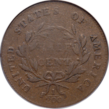 1797 1 Above 1, Plain Edge, C-1, R-2. PCGS VF-25.