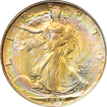 1937-D ANACS MS-63 Rainbow.