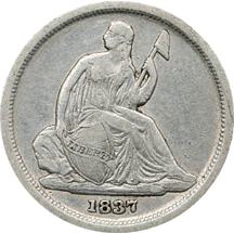 Two Seated Liberty Dimes.