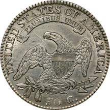 Two 1813 Capped Bust Lettered Edge Half Dollars.