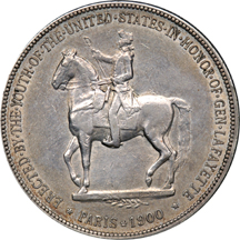 1900 Lafayette Dollar. AU-58.