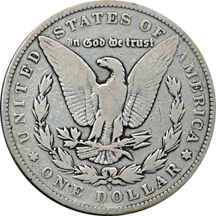 Two Morgan Silver Dollars.