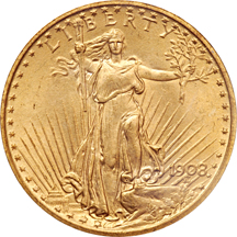 1908 No Motto. PCGS MS-65.