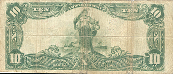 1902 $10.00. Golden City, MO Blue Seal.