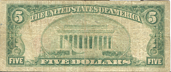 1929 $5.00. Hightstown, NJ Ty. 1. F.