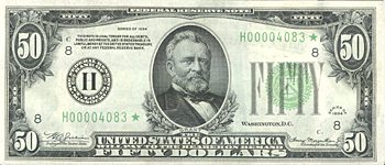 1934 $50.00 St. Louis Star. CHCU.