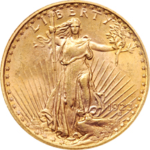 Three Saint-Gaudens Double Eagles. NGC.