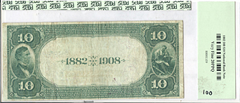 1882 $10.00. Des Moines, IA Value Back. PCGS VF-20.