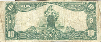 1902 $10.00. Flora, IL Blue Seal. F.