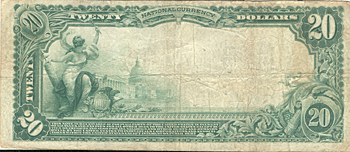 1902 $20.00. Galesburg, IL Blue Seal. F.