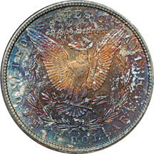 Four 1880-S Morgan Silver Dollars. NGC.