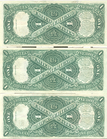 Three 1917 $1.00. XF.