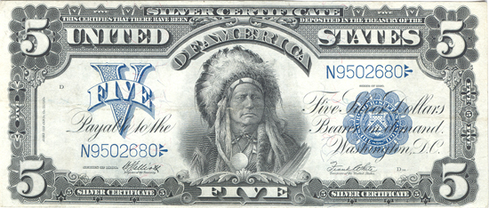 1899 $5.00. XF.