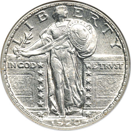 Six Standing Liberty Quarters. NGC.