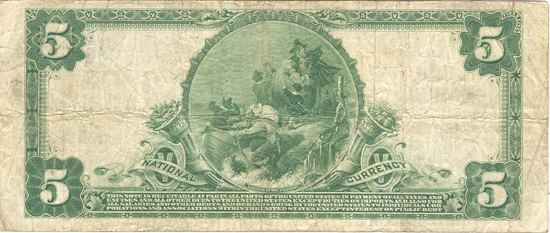 1902 $5.00. Chicago, IL Charter# 12227 Blue Seal. F.