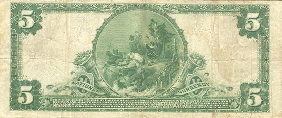1902 $5.00. Saint Louis, MO Charter# 12220 Blue Seal. VF.