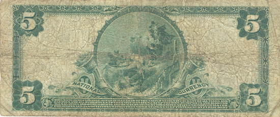 1902 $5.00. Cleveland, OH Charter# 11862 Blue Seal. VG.