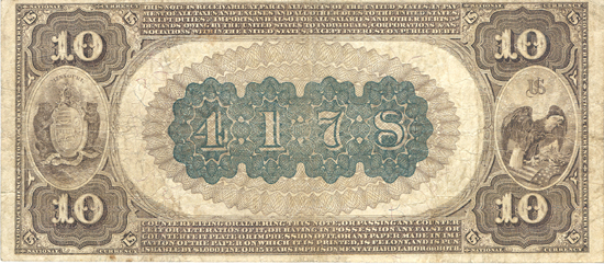 1882 $10.00. Saint Louis, MO Charter# 4178 Brown Back. F.
