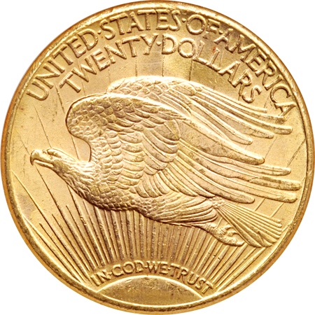 Four Saint-Gaudens Double Eagles. NGC MS-64.