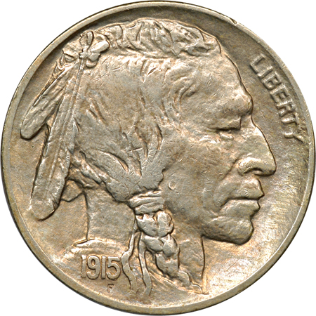 Nine Buffalo Nickels.