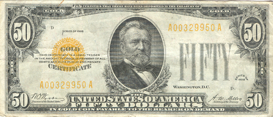 1928 $50.00. VF.