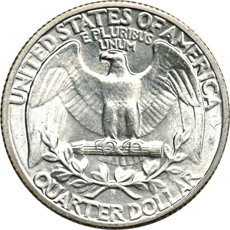 Roll of 1943-S Washington Quarters. BU.